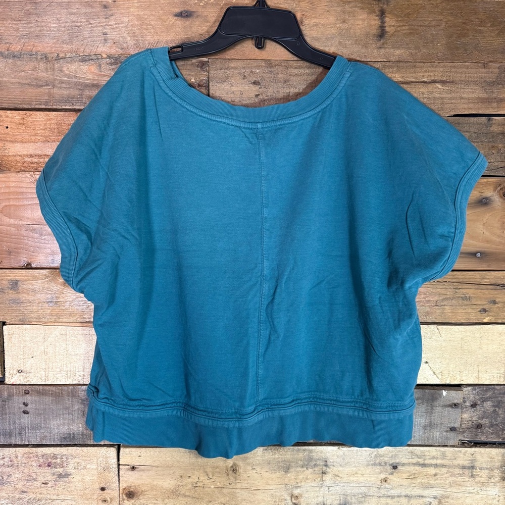 Athleta Summer 2022 Blue Teal Pullover Short Sleeve Size S 798665-01 *SEE FLAW - Picture 2 of 8